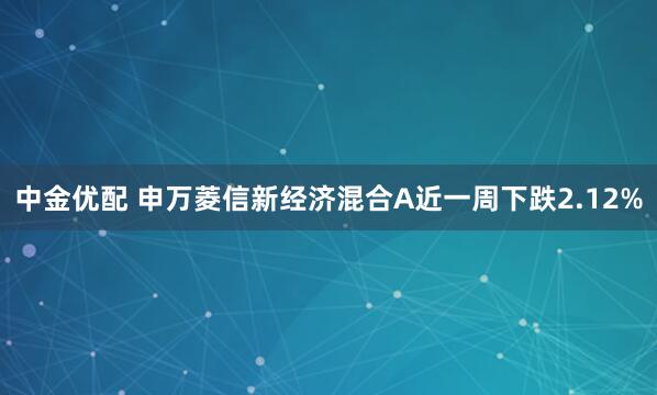 中金优配 申万菱信新经济混合A近一周下跌2.12%